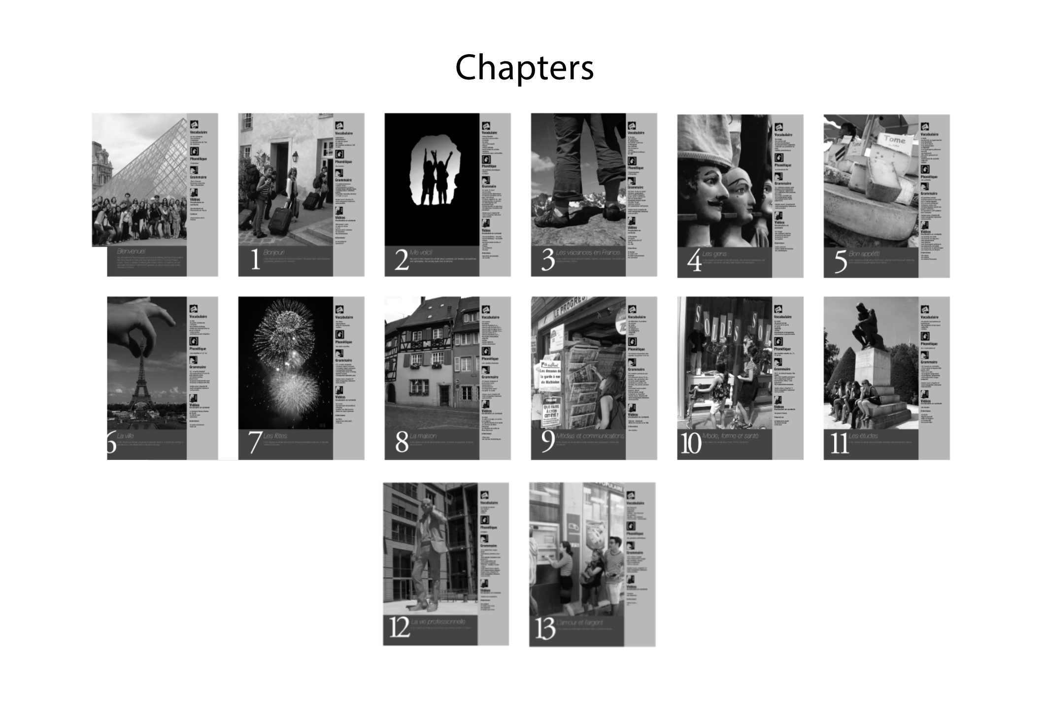 Homepage section chapters