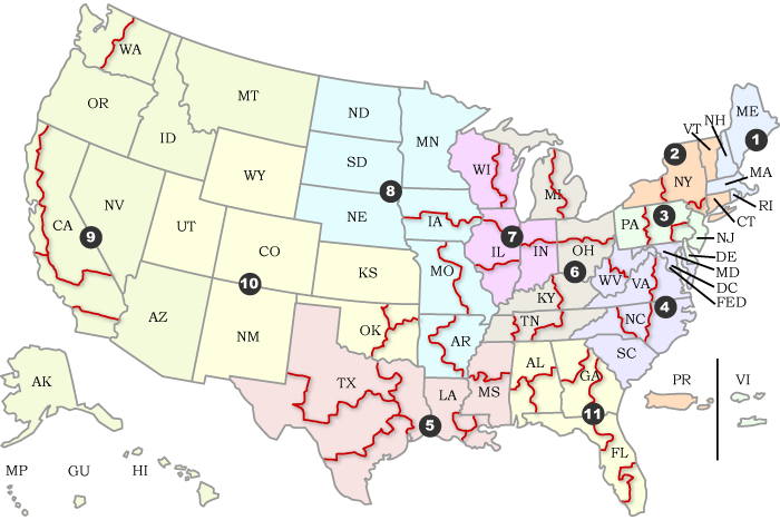 Geography of the Federal Court System