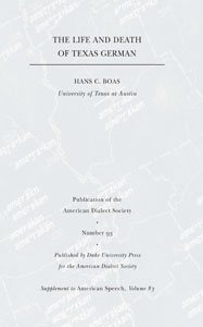 book cover of The Life and Death of Texas German