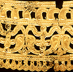 Detail of gold foil ornament band, drinking horn, found at Eigenbilsen (Belgium)