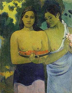 Image Of The Painting Two Tahitian Women By Gauguin