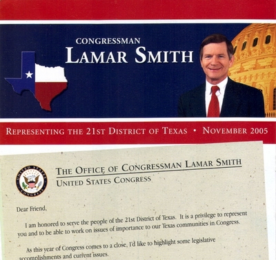 Letter to Constituents -- Rep. Lamar Smith (R-TX)
