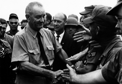 President Lyndon Johnson Greets Troops in Vietnam (1966)