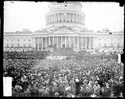 Crowd Gathered For President Woodrow Wilson's Inauguration