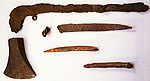 Axe, max. W 17 cm; spikes, max L 28 cm