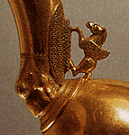 Detail of globe finial with winged horse.