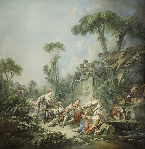 Image Of The Painting Shepherd's Idyll By Boucher