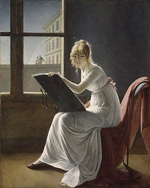 Image Of The Painting Young Woman Drawing By Marie-Denise Villers