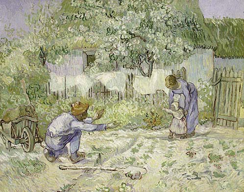 Image Of The Painting First Steps, After Millet By Van Gogh
