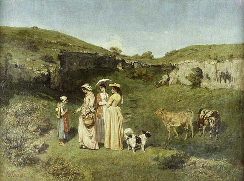 Image Of The Painting Young Women From The Village By Courbet