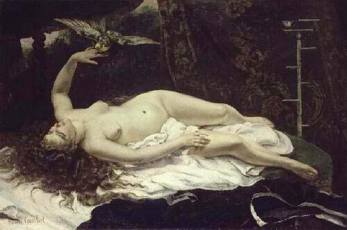 Image Of The Painting Woman With A Parrot By Bonheur